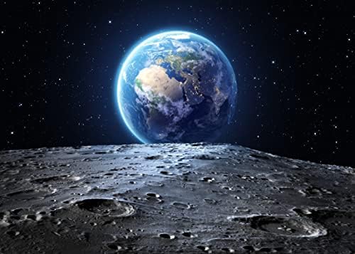 BELECO 7x5ft Fabric Space Space cenário do universo Antecedentes Superfície da Lua da Terra fornecida pela NASA Planet estrela o cenário da fotografia para decoração de festa de aniversário