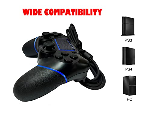 Controlador com fio PS-4 Wintek PS-4 para PS-4/Pro/Slim/PC/Laptop, joystick USB Plug gamepad com vibração dupla e aderência