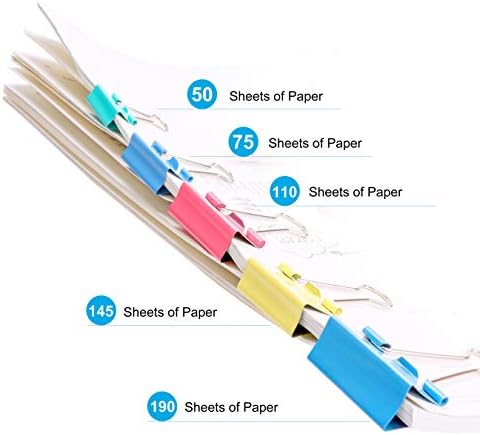Clipes de fichário, clipes de fichário de 100pcs tamanhos variados [2023 Upgrade] Combinação de clipes de mini -fichário grande, médio, pode usar para escritório, casa, escola