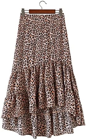 Leopard High Ruffle Chiffon Women Women Salia de moda impressa Casual Casual Top e Salia Conjunto para Mulheres Natal