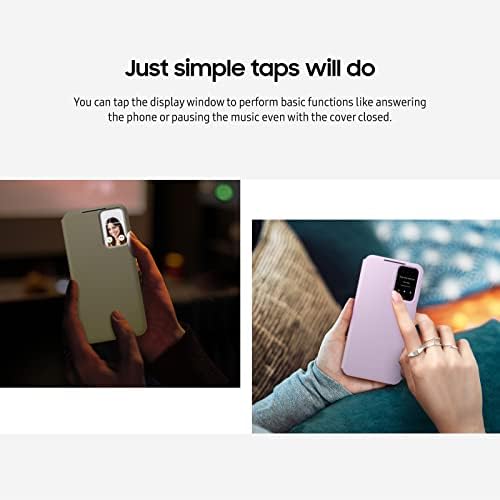 Caixa de telefone da carteira Samsung Galaxy S23 S-View, capa de proteção com slot para suporte de cartão, janela de toque de dedo,