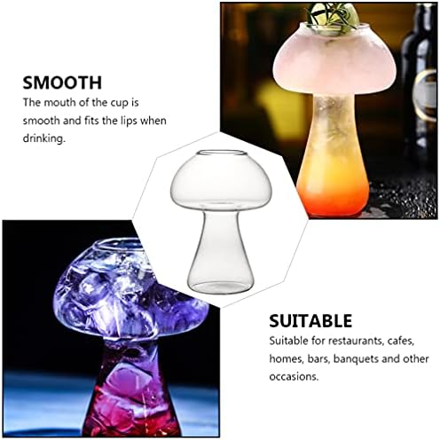 Cabilock 2pcs Creative Cocktail Glass Cogumelo Design Coquetel Glass Rodty Drink Cup para KTV Bar Night Party