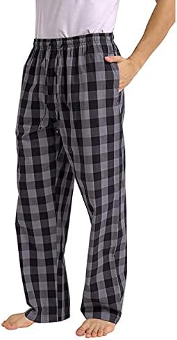 Wenkomg1 Flanela Pijama de Flanela Men calça casual solta Cintura elástica de calças macias de calças folgadas PJ