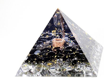 Orgonita Orgone Pirâmide - Gerador de Energia - Proteção EMF - Crystal Gemstone - Obsidian Quartz Tourmaline - Poderoso