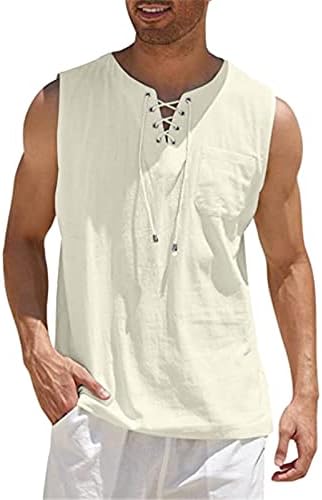 ZDDO 2022 Novo massinho de linho de algodão sem mangas Camisas de verão Caminhas de tração do pescoço Camiseta hippie Caminho solto