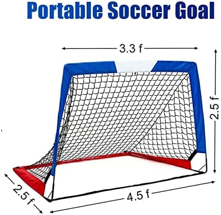 L Runnzer Portable Soccer Goal, Pop up Soccer Goal Net para o quintal, conjunto de 2 com estojo portátil