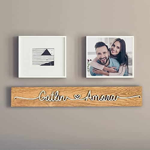Nome dos casais de madeira personalizados Couples Sign Sinais de madeira personalizados Presente para casal Decoração de parede