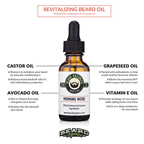 Barba Organics Morning Wood Beard Oil | Cedarwood e aroma laranja