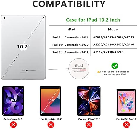 iPad 9th Generation/iPad 8th Generation/iPad 7th Generation Caso, iPad 10.2 2021/2020/2019 CASE, CLEY transparente hard shell,