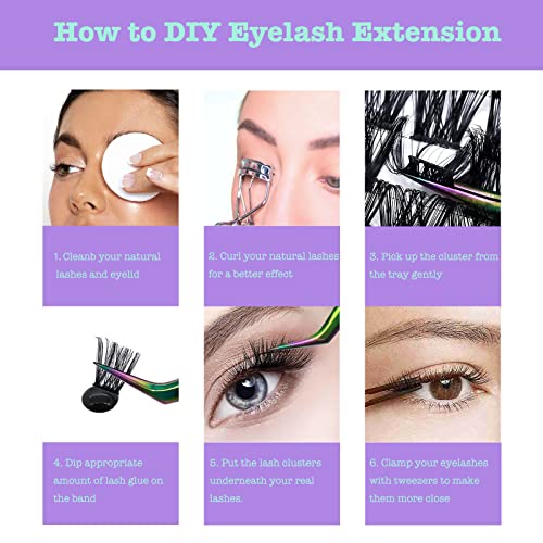 DAODER Lash Clusters Diy Lash Extension 72pcs cílios de cluster D Extensão de cílios de cios