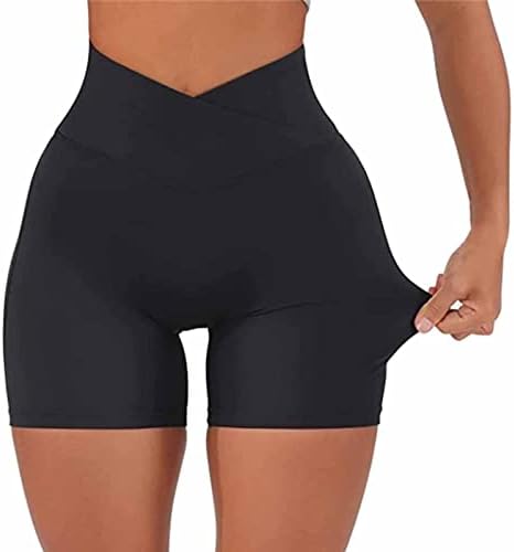 Shorts de ioga de cintura alta feminino Tommes de controle de ioga shorts shorts butt lift racial seco seco esportivo meias
