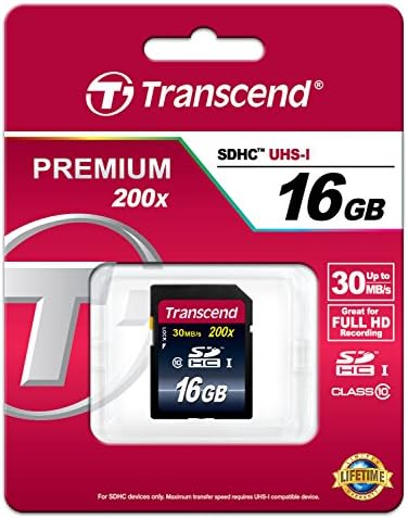 Transcend 32 GB SDHC Classe 10 Card de memória flash até 30 MB/s, azul