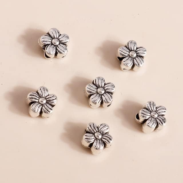 Felixta 60pcs 6 * 6mm Conectores de flores de liga minúscula Charmos de contas para jóias Flor de acessórios para colares DIY Brincos-12191