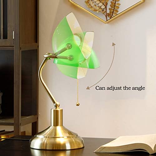 Lâmpadas de mesa Ataay, lâmpada de mesa de estudo, delicada cobre de cobre de vidro verde lâmpada de lâmpada de energia economiza