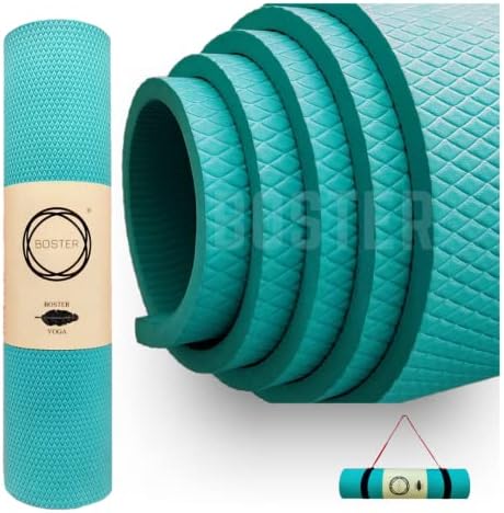 Boster Premium Yoga tapete para mulheres e homens com alça de carregamento de tapete de exercícios de 6 pés de 6 pés para o treino Yoga Fitness Home Gym e Meditação, Anti Lágrima Anti -Slip | E-book Secrets of Yoga incluído |