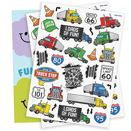 XO, Fetti Truck Car Party Tattoos - 48 estilos de folha de prata | Mapas de festa de aniversário de caminhão, meninos pegam favores de festa de caminhão, temperatura de carro, artes e ofícios