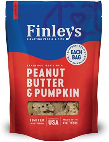 Biscoitos de manteiga de amendoim e abóbora de Finley para cães feitos nos EUA | Guloseimas naturais de manteiga