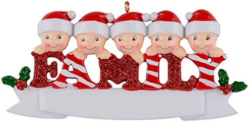 Família Maxora de 5 elfos Ornamento de Natal personalizado costume para crianças, netos, amigos