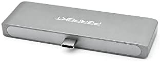 Hub USB-C de Perfekt, Dock de Adaptador de Hub Tipo MultiPort Tipo 4 em 1 com 4K HDMI, USB 3.2 A, Tipo C-PD, Aux de 3,5