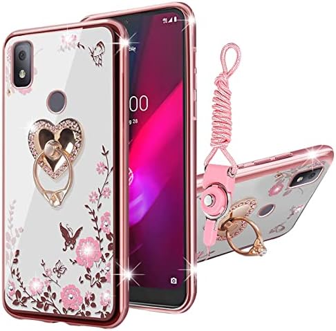 Para capa de telefone Revvl 4 com capa de caneta T-Mobile Revvl 4 para mulheres de cristal de cristal de cristal de cristal