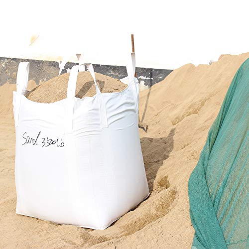 Sacos a granel Fibc DCincell, 1 de uma tonelada de sacos de areia de saco de 35 L x 35 W x 43 H, 2200 libras SWL, Duffle