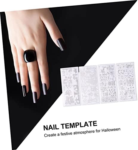 Fomiyes 4pcs Halloween unhas impressão modelo de impressão de unha arte estampa unhas acessórios de unhas acessórios