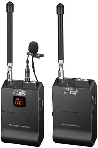 VidPro XM-W3 Sistema de microfone Lavalier sem fio VHF de 12 canais para DSLRs, câmeras, vídeo, camecorders, gravadores