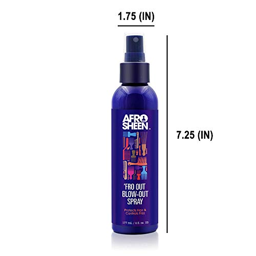 Afro Sheen 'Fro Out Blow-Out Spray. Protege o cabelo e os controles Fizz. 6 onças.