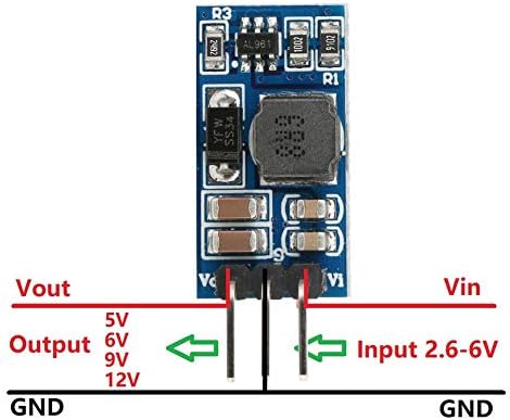 2PCS DC-DC Boost Converter Módulo 2.6-5.5 a 5V/6V/9V/12V Regulador de tensão de intensificação Conversor de tensão para motor de LED