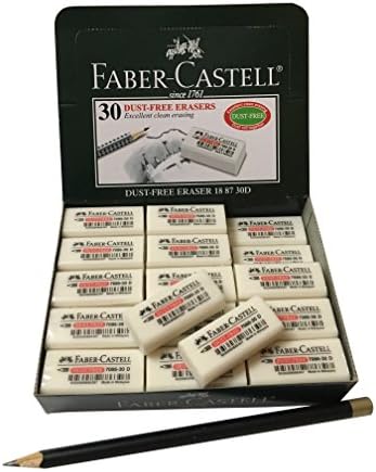 Faber-Castell Excelente pó de poeira livre extra macio e limpo Pacote de borracha branca, adequada para desenho de arte e uso