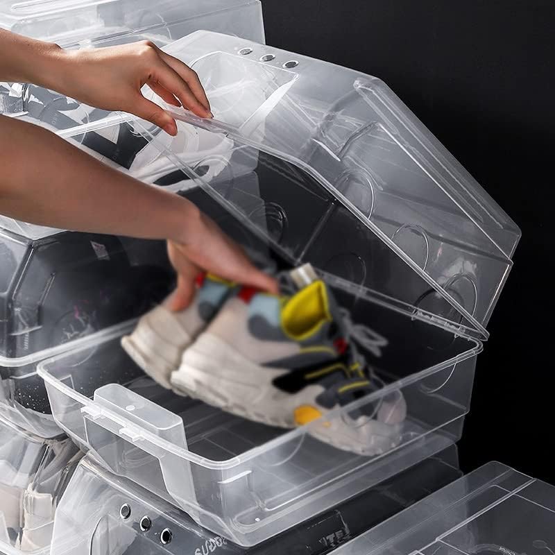 Caixa de armazenamento de sapatos transparente gaveta doméstica caixa de sapatos plástico caixa de armazenamento de sapatos de