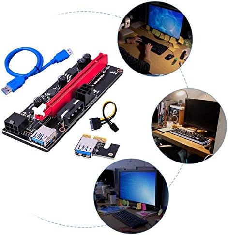 Conectores USB 3.0 PCI -E RISER VER 009S Express 1x 4x 8x 16x Extender Riser Card Sata 15pin a 6 pinos Cabo de alimentação -