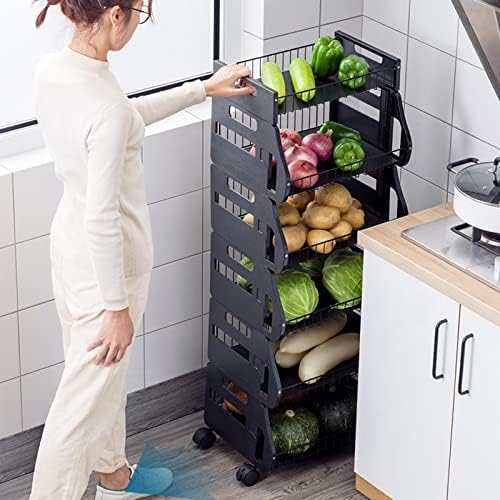 Rack de armazenamento de cozinha Casa cozinha vegetal e plataforma de frutas de várias camadas de camada para teto rack de armazenamento