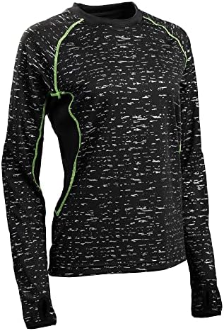 Camisa ao ar livre de desempenho refletivo feminino de Wildspark - Top de t -shirt de manga longa de alta visibilidade - UPF 50+ Proteção solar