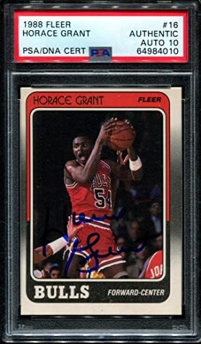 1988 Fleer 16 Horace Grant RC Bulls PSA Autentic DNA Auto 10 K1019107-010 - Basketball Autographed Cards