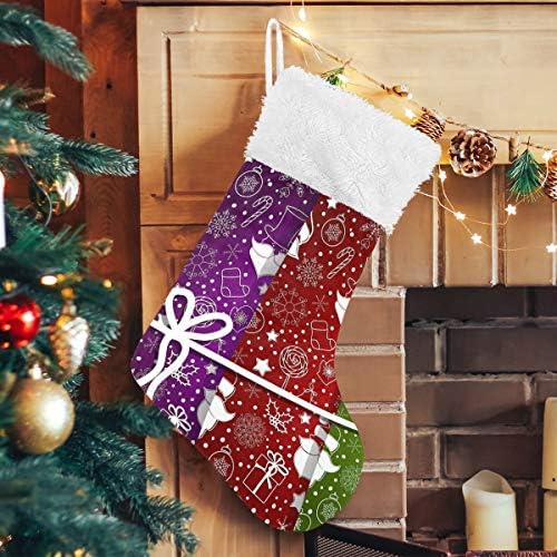 Meias de Natal de Pimilagu 1 pacote 17,7 , meias penduradas para decoração de Natal