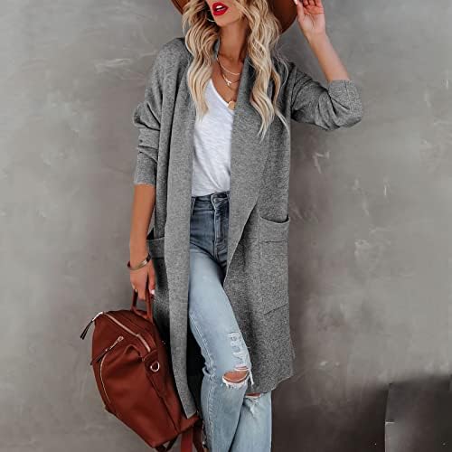 JXQCWY Notch Lapel Cotton Blend Coat Winter Single Single Bastested Meio-Long Pea Casat sobretudo com bolsos