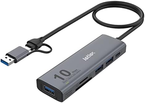 Letlex USB C 3.0 USB C 3.2 Cabos Gen 2 com leitor de cartão SSD USB 3.1 Hub e Thunderbolt SSD 6-1-1 USB 3 para USB C Drive de armazenamento
