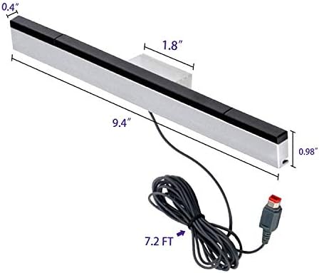 Barra de sensores XahPower para Wii, barra de sensor de raio infravermelho com fio de reposição para Nintendo Wii