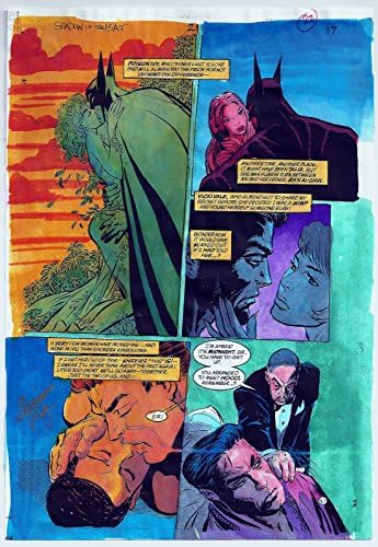 Batman Shadow of the Bat #21 1993 Página 17 pintado original assinado Adrienne Roy