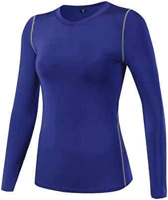 Camada de base de gola alta de tesuwel para esqui a mulheres folhas de lã de clima frio camisa térmica para o treino com