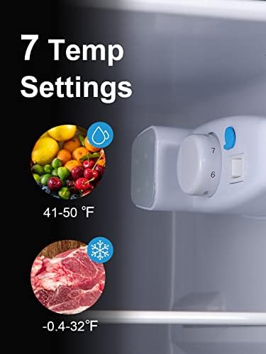 KRIB BLING 3.5 Cu.Ft Refrigerador 2 Porta 7 Nível Controle de Termostato Ajuste Termostato Top-Freezer Bloqueio de Energia Fresca de Energia Black