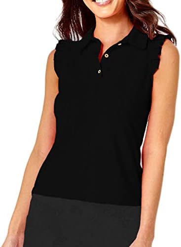Gyiefcg Golf Athletic Ruffle, sem mangas de tampas pólo para mulheres de tênis de tênis de desempenho seco Tops de camisa de treino