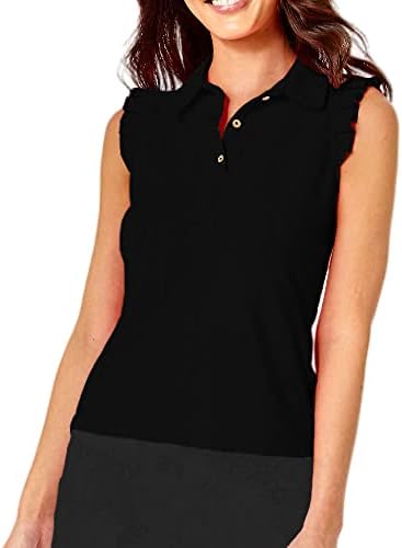 Gyiefcg Golf Athletic Ruffle, sem mangas de tampas pólo para mulheres de tênis de tênis de desempenho seco Tops de