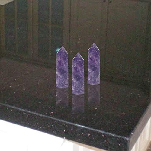Sharvgun Chakra Healing Wands Crystal Wands 2 Purple Amethyst Natural Gemstone 6 Pontos facetados Cura Meditação Conjunto