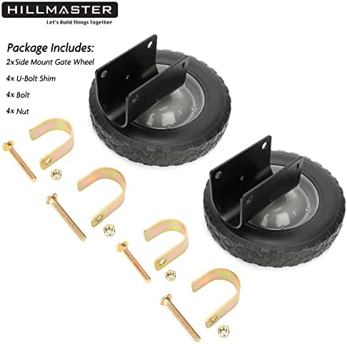 Hillmaster de 8 polegada Kit de gole de gama de gama de gama com quadros de portão de 1-5/8 thru 2, roda de suporte de