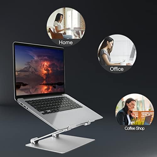Suporte de laptop ajustável, laptop portátil riser, suporte para laptop de alumínio para mesa de notebook de computador dobrável