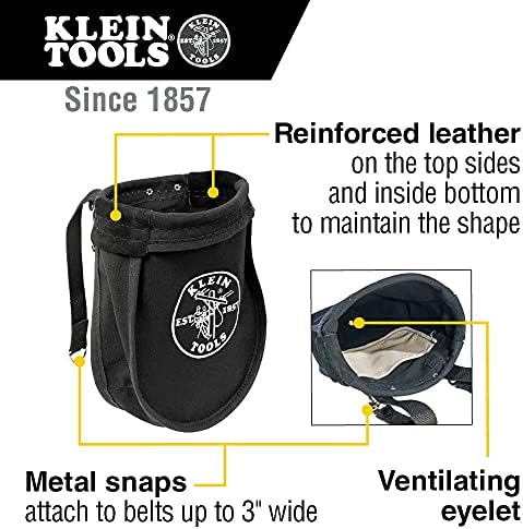 Klein Tools 51A bolsa de ferramentas, bolsa de utilidade para transportar porcas e parafusos, com bolso interno, nº 10 de tela, 9