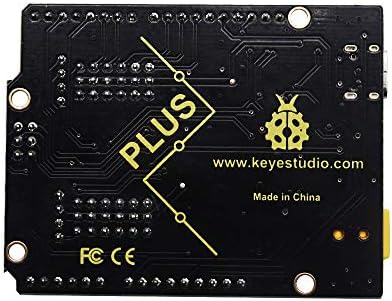 Placa Keyestudio Plus para Arduino UNO R3 com cabo USB tipo C, 3,3V 5V 1.5A Corrente de saída, placa de controlador mais