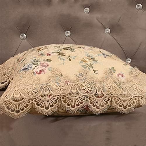 Dingzz Floral Europeu Borderys Cushion Capa babado com travesseiro de algodão com algodão Camadas de capa de algodão elegante fronhas de sofá